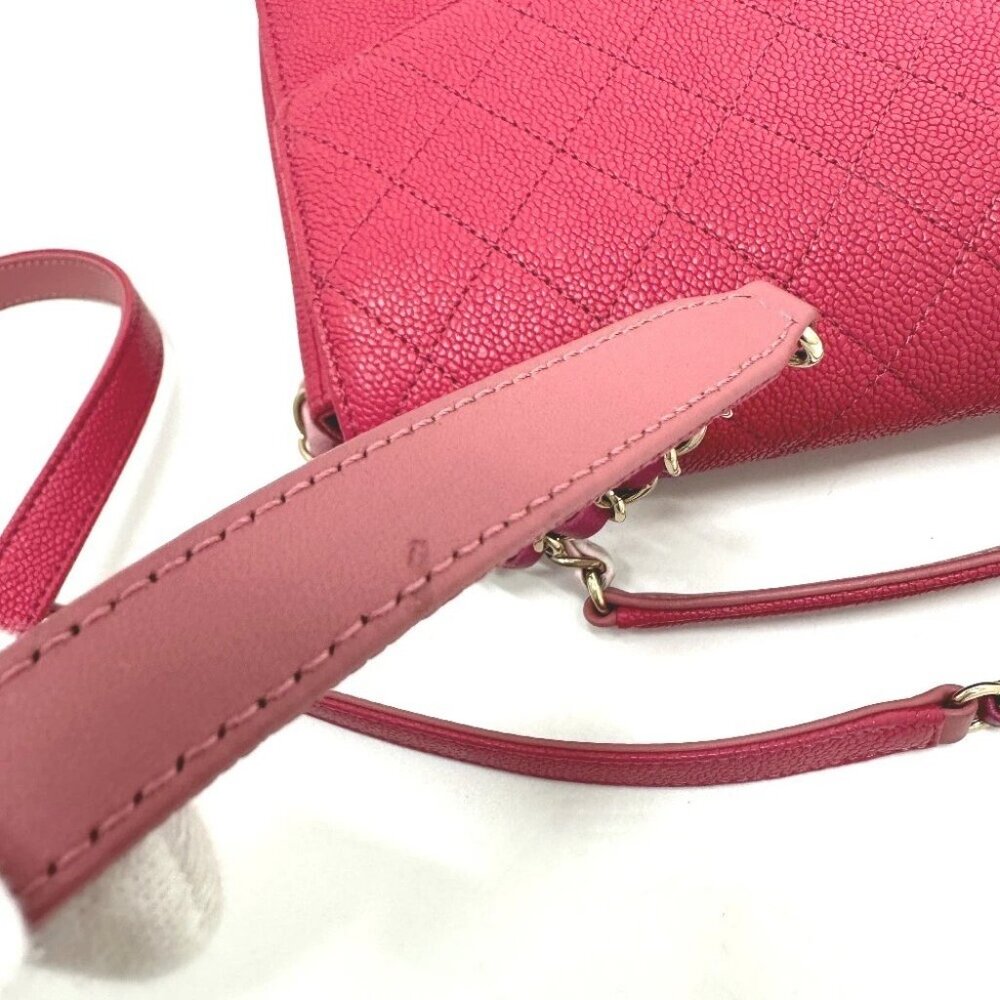 CHANEL CC Mark CC coil Bag 2WAY Chain Shoulder Bag Caviar Leather Pink - Picture 8 of 14